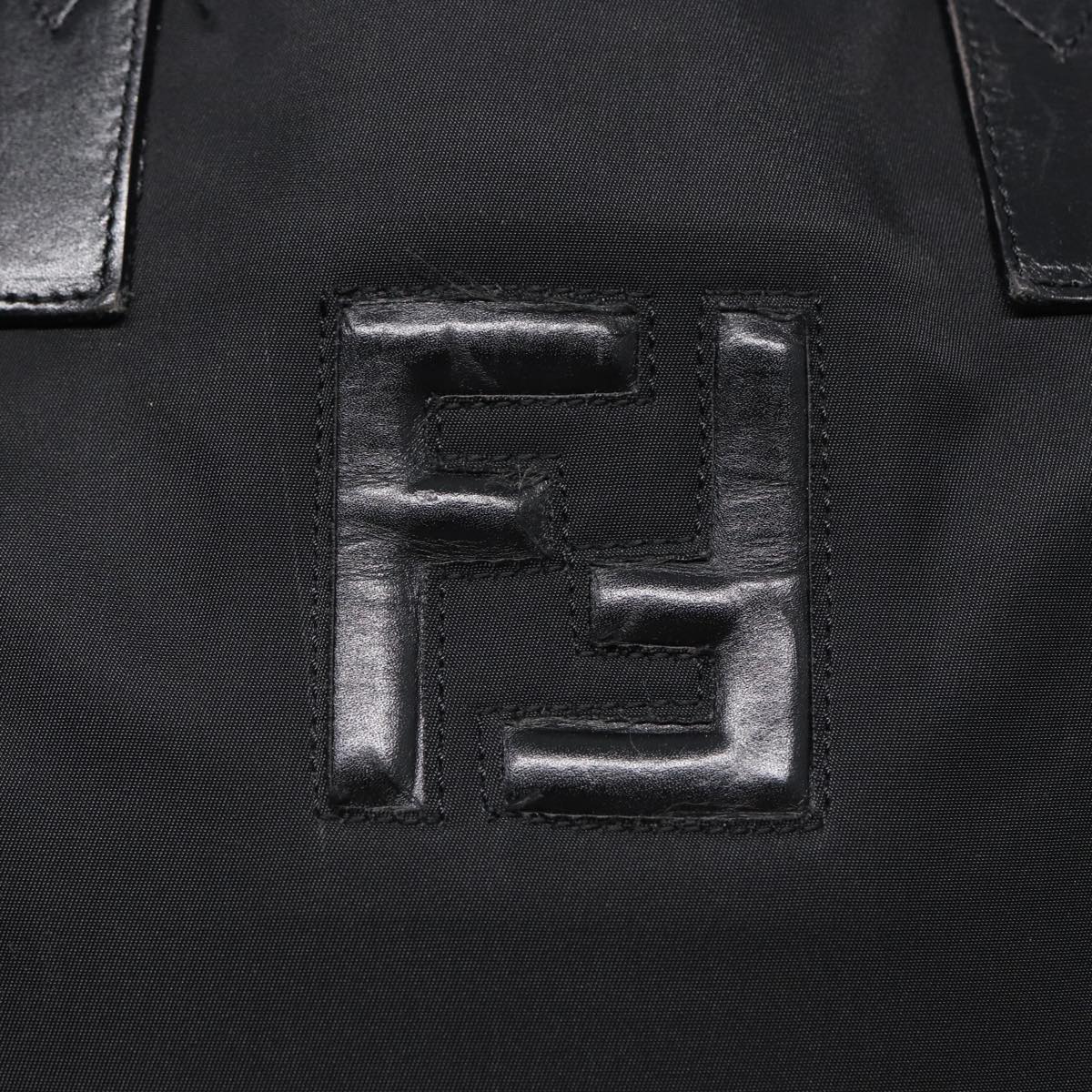 FENDI Tote Bag Nylon Silver Black fm3779