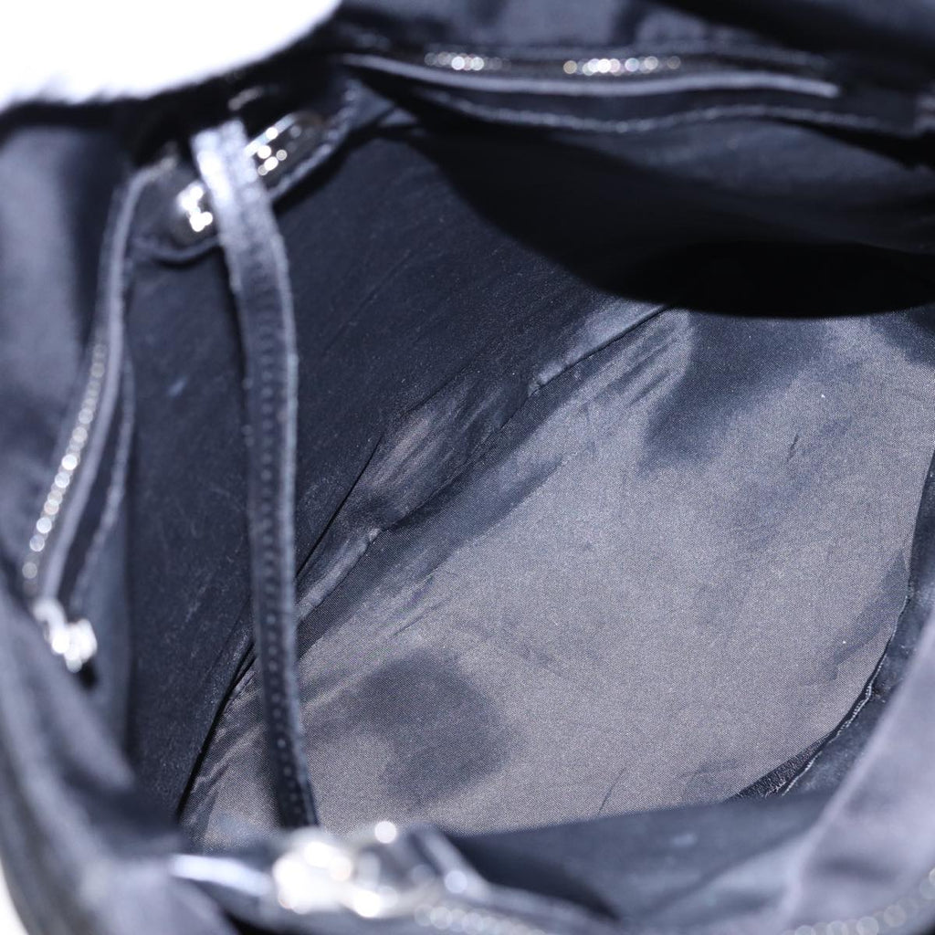 FENDI Tote Bag Nylon Silver Black fm3779
