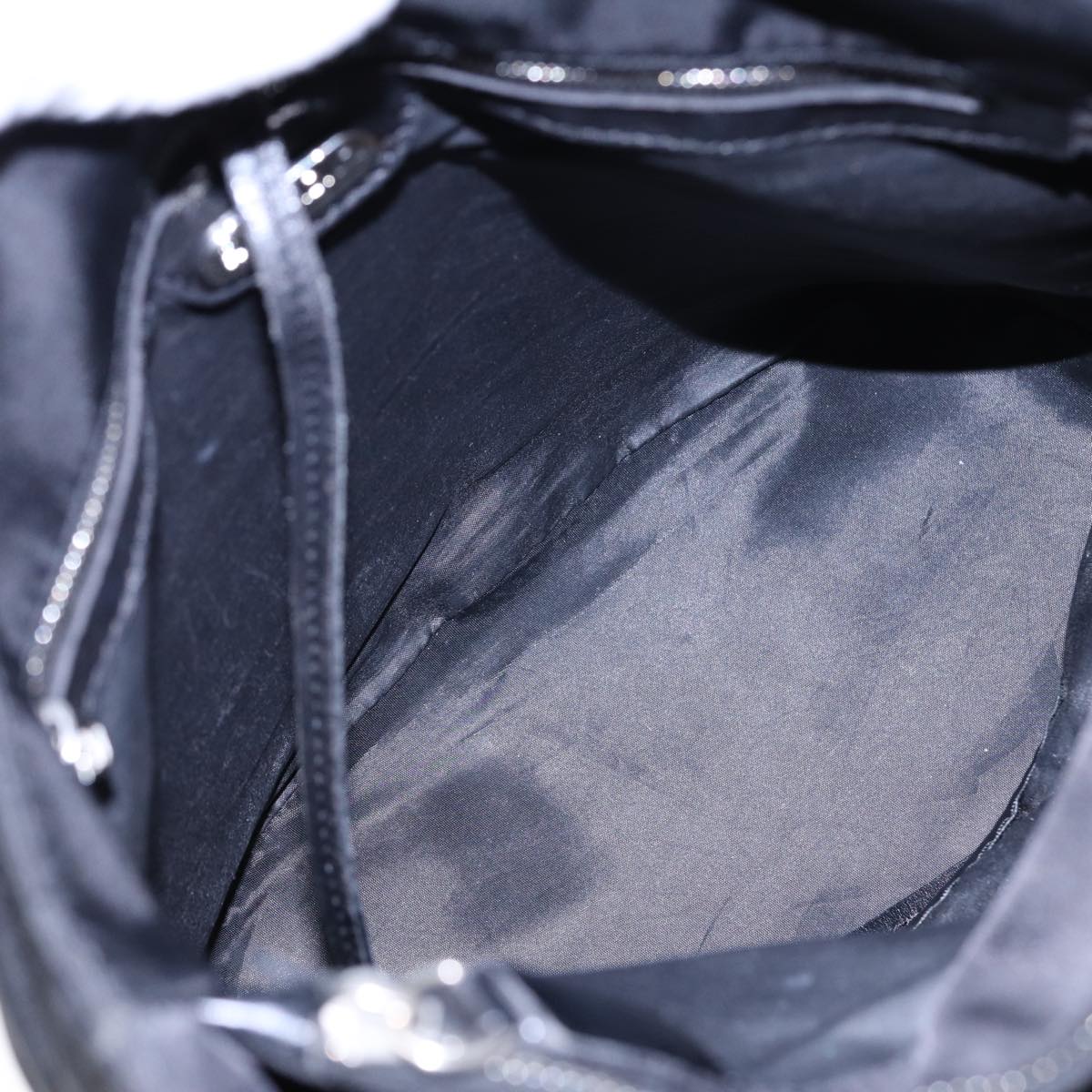 FENDI Tote Bag Nylon Silver Black fm3779