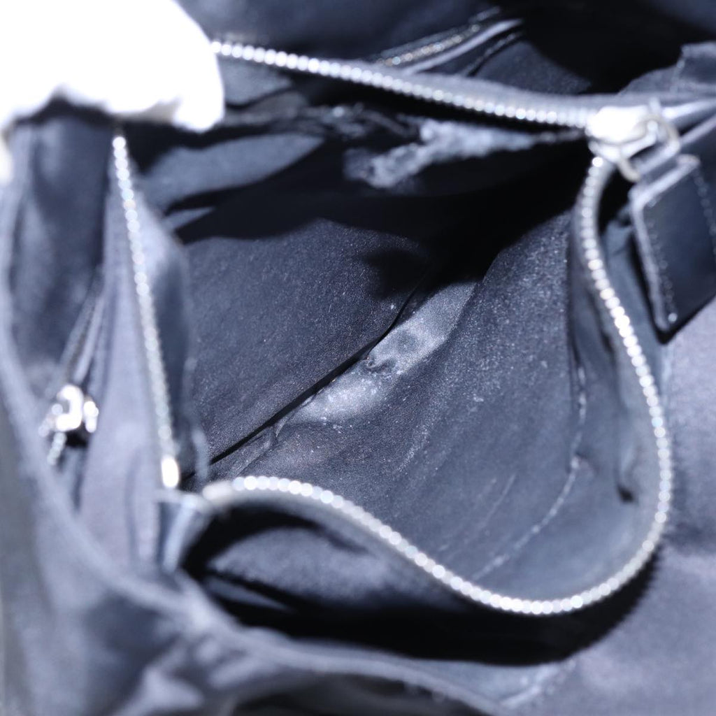 FENDI Tote Bag Nylon Silver Black fm3779