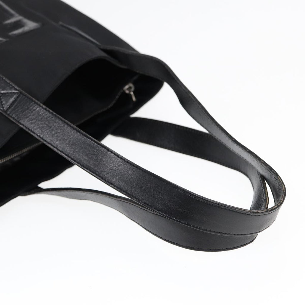 FENDI Tote Bag Nylon Silver Black fm3779
