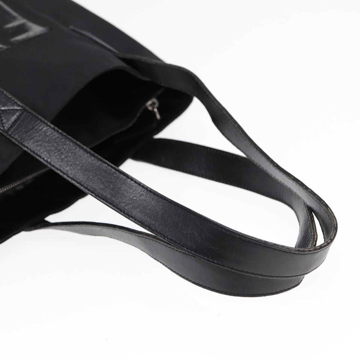 FENDI Tote Bag Nylon Silver Black fm3779
