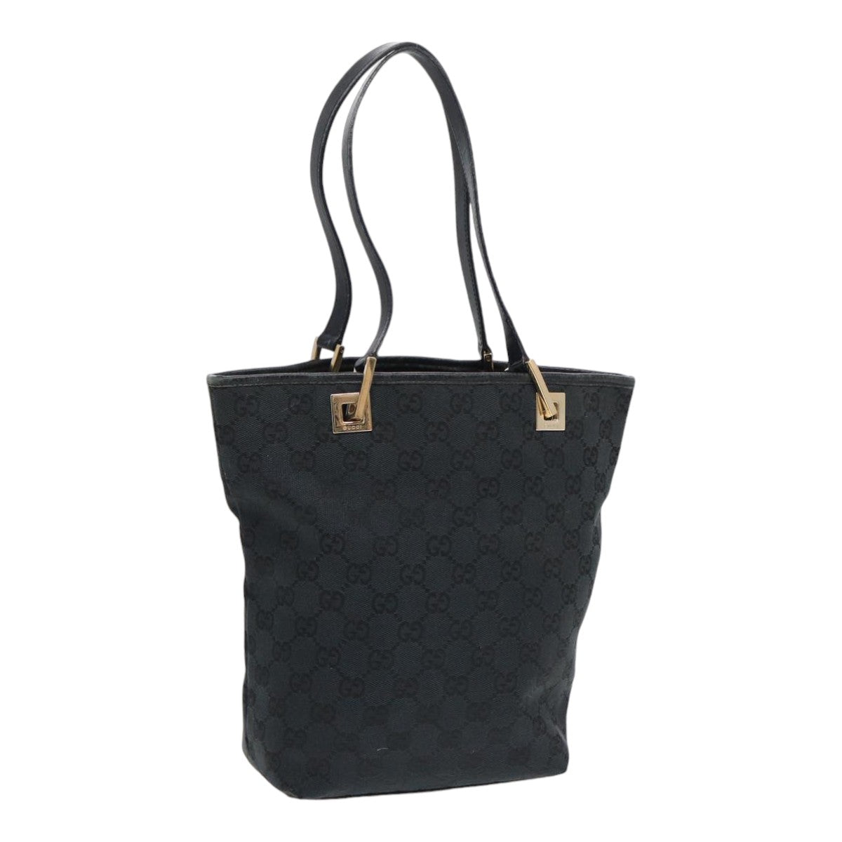 GUCCI GG Canvas Tote Bag Black Gold 002 1099 2404 fm3780