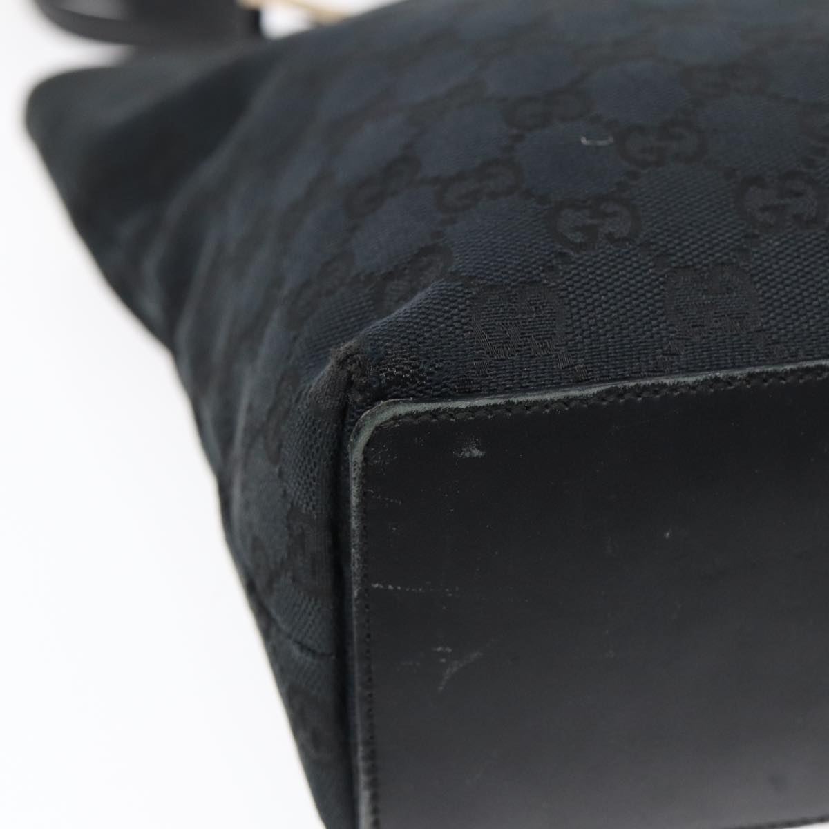 GUCCI GG Canvas Tote Bag Black Gold 002 1099 2404 fm3780