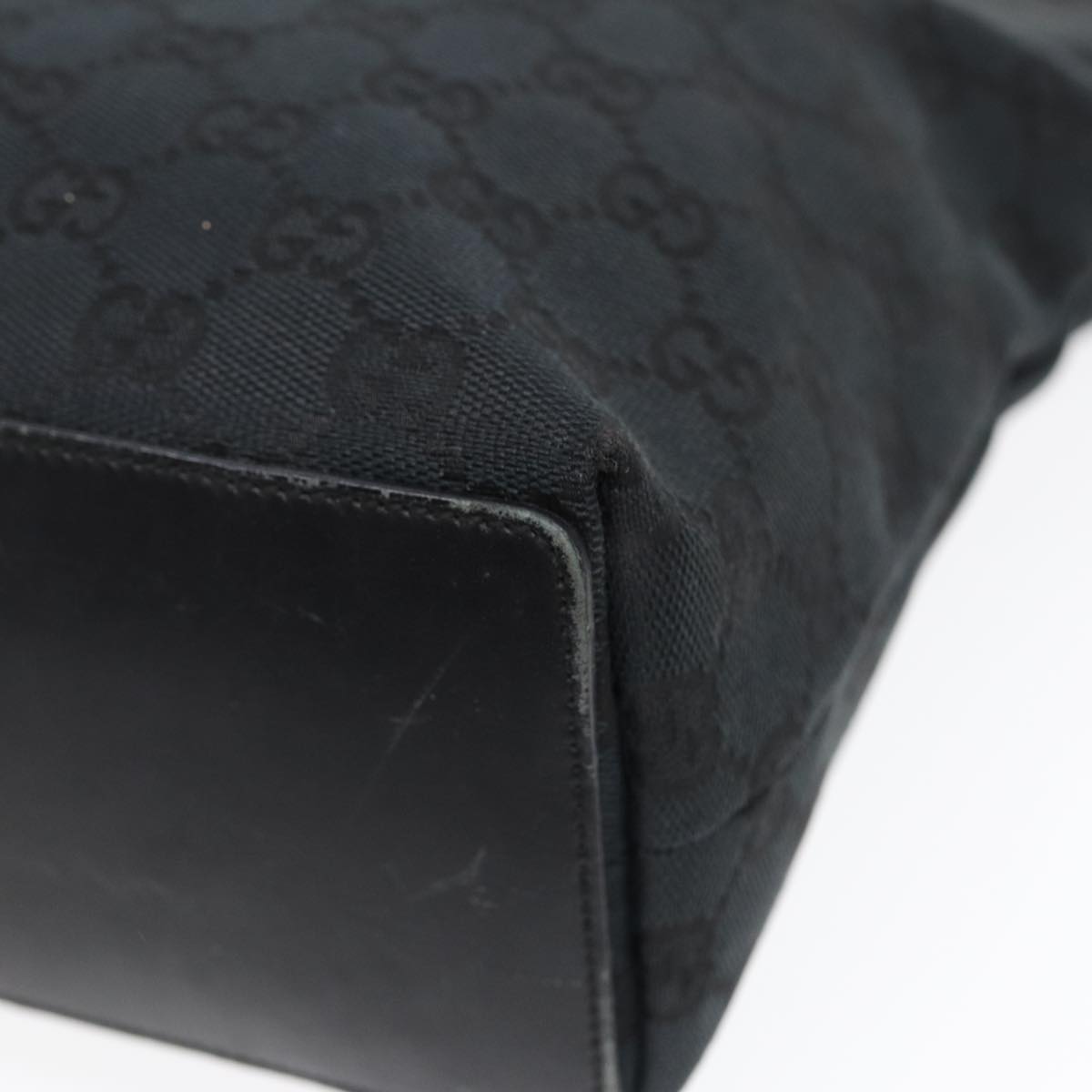 GUCCI GG Canvas Tote Bag Black Gold 002 1099 2404 fm3780