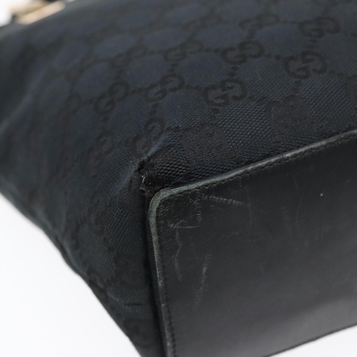 GUCCI GG Canvas Tote Bag Black Gold 002 1099 2404 fm3780