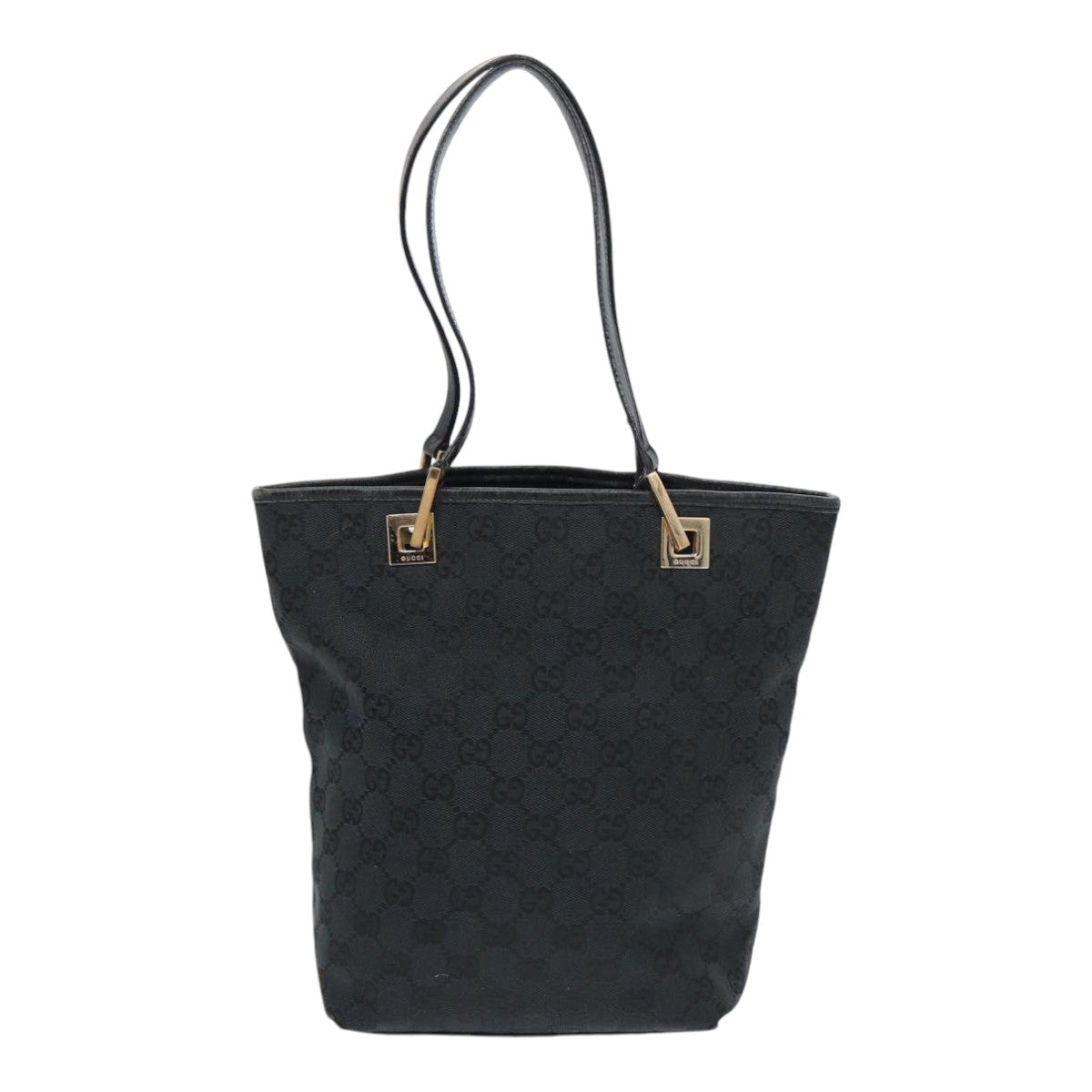 GUCCI GG Canvas Tote Bag Black Gold 002 1099 2404 fm3780