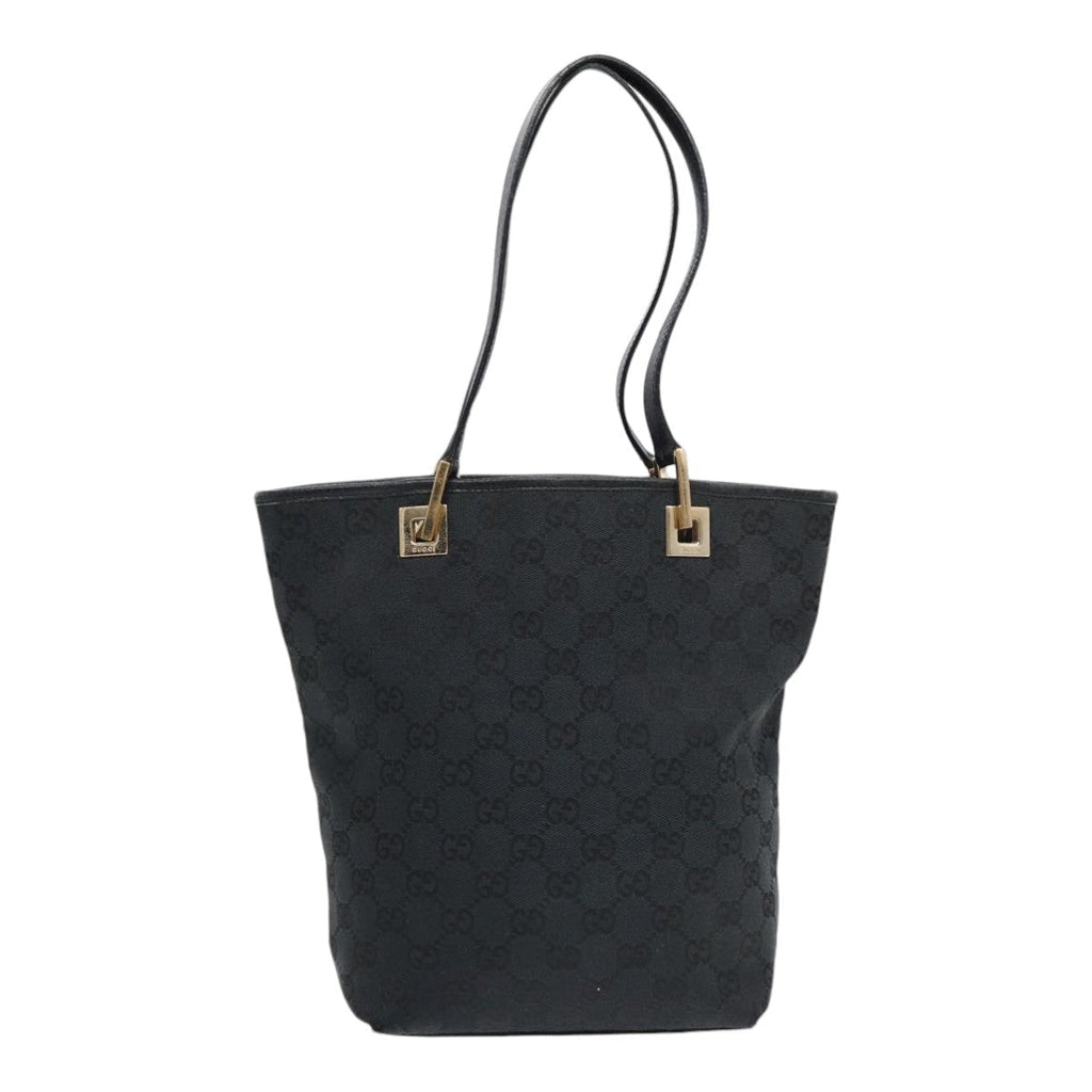 GUCCI GG Canvas Tote Bag Black Gold 002 1099 2404 fm3780