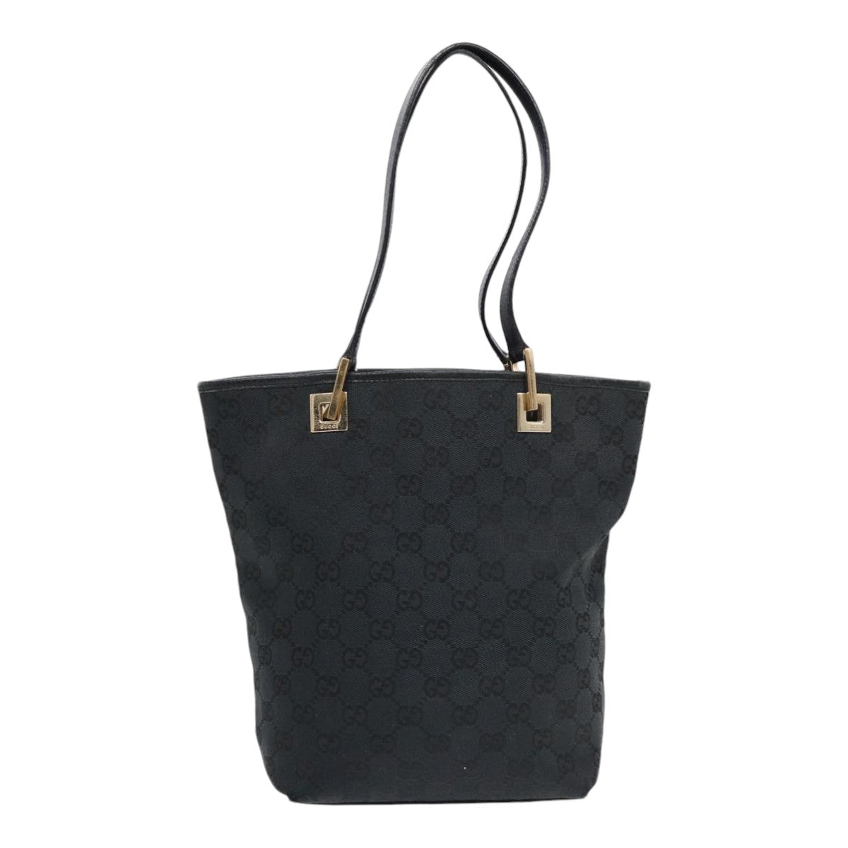 GUCCI GG Canvas Tote Bag Black Gold 002 1099 2404 fm3780