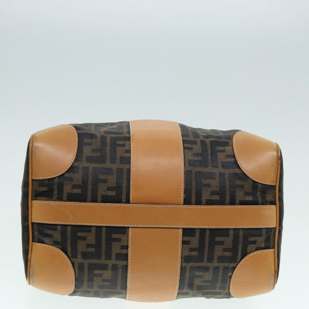 FENDI Zucca Canvas Hand Bag Brown Black gold fm3783
