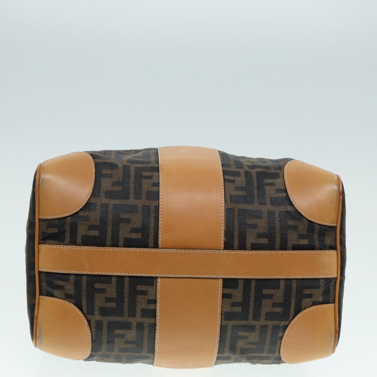 FENDI Zucca Canvas Hand Bag Brown Black gold fm3783