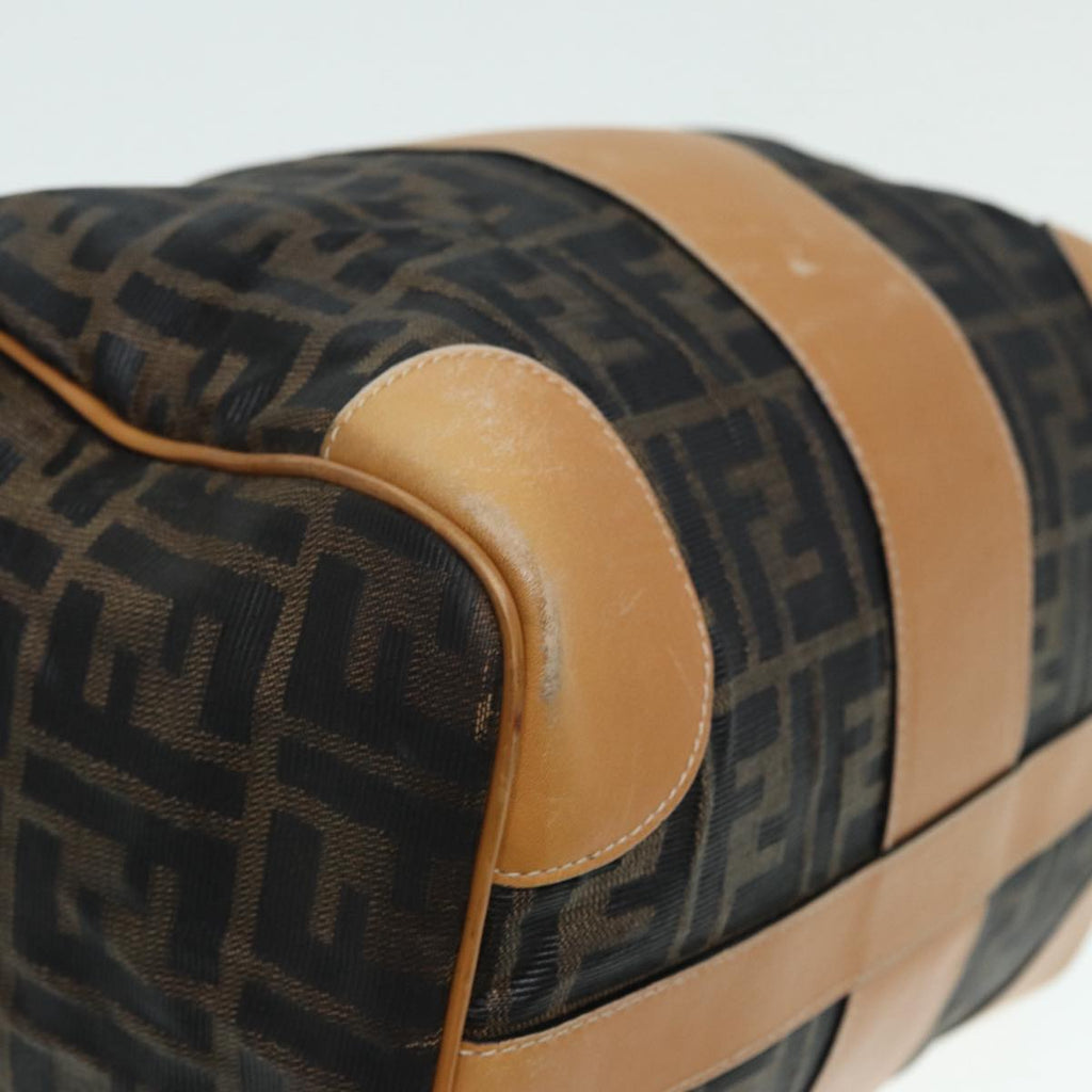 FENDI Zucca Canvas Hand Bag Brown Black gold fm3783