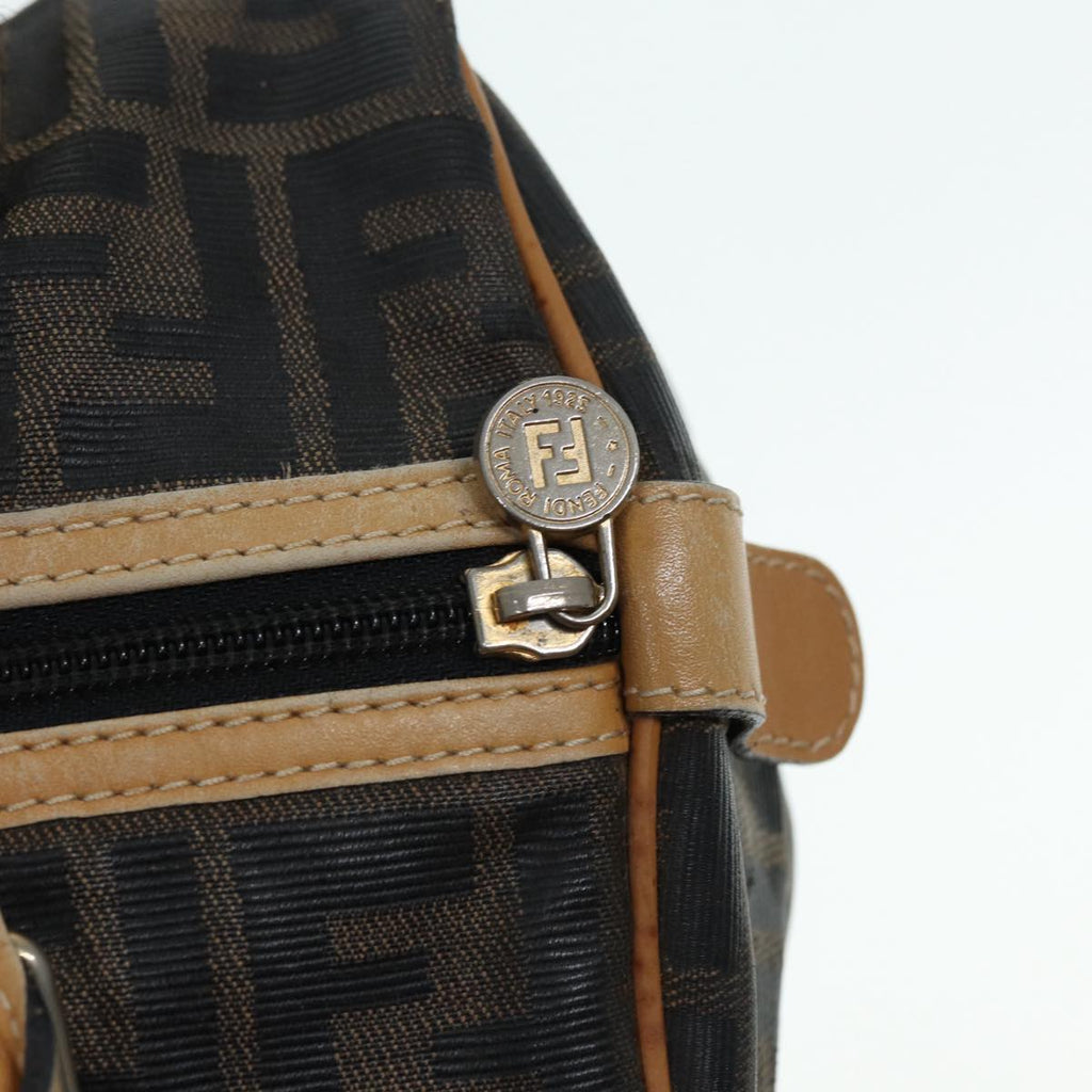 FENDI Zucca Canvas Hand Bag Brown Black gold fm3783