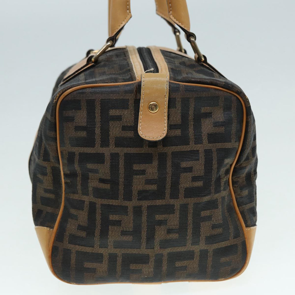 FENDI Zucca Canvas Hand Bag Brown Black gold fm3783