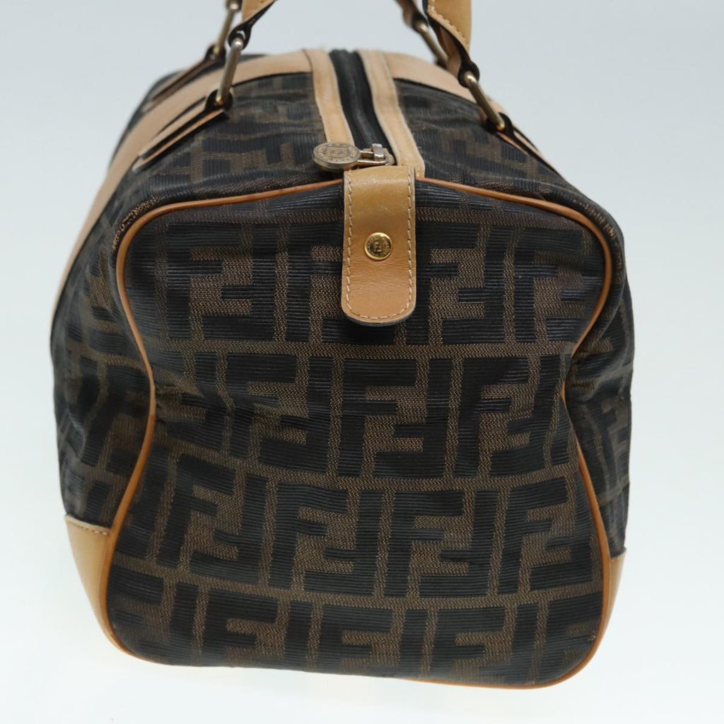 FENDI Zucca Canvas Hand Bag Brown Black gold fm3783