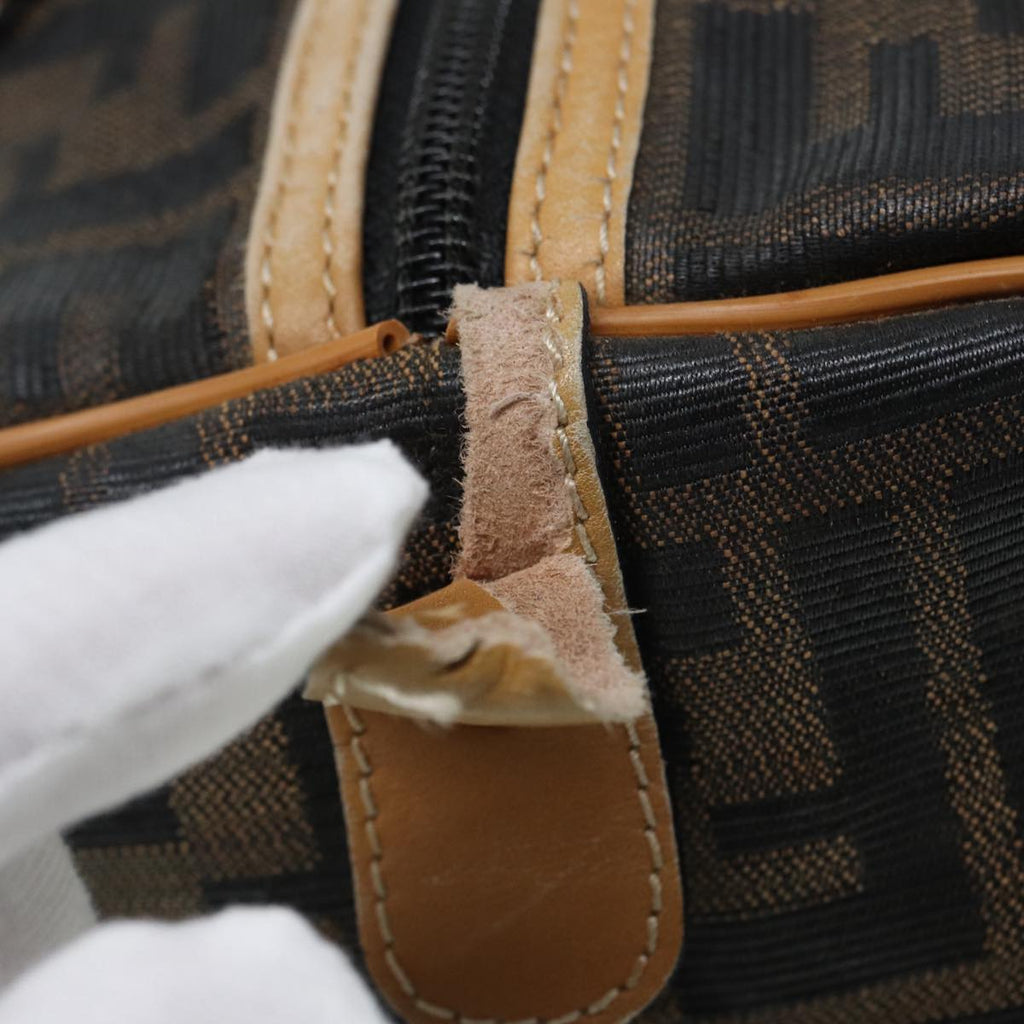 FENDI Zucca Canvas Hand Bag Brown Black gold fm3783