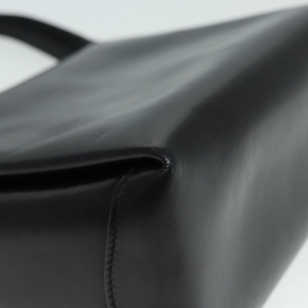 GUCCI Hand Bag Leather Black Gold fm3787