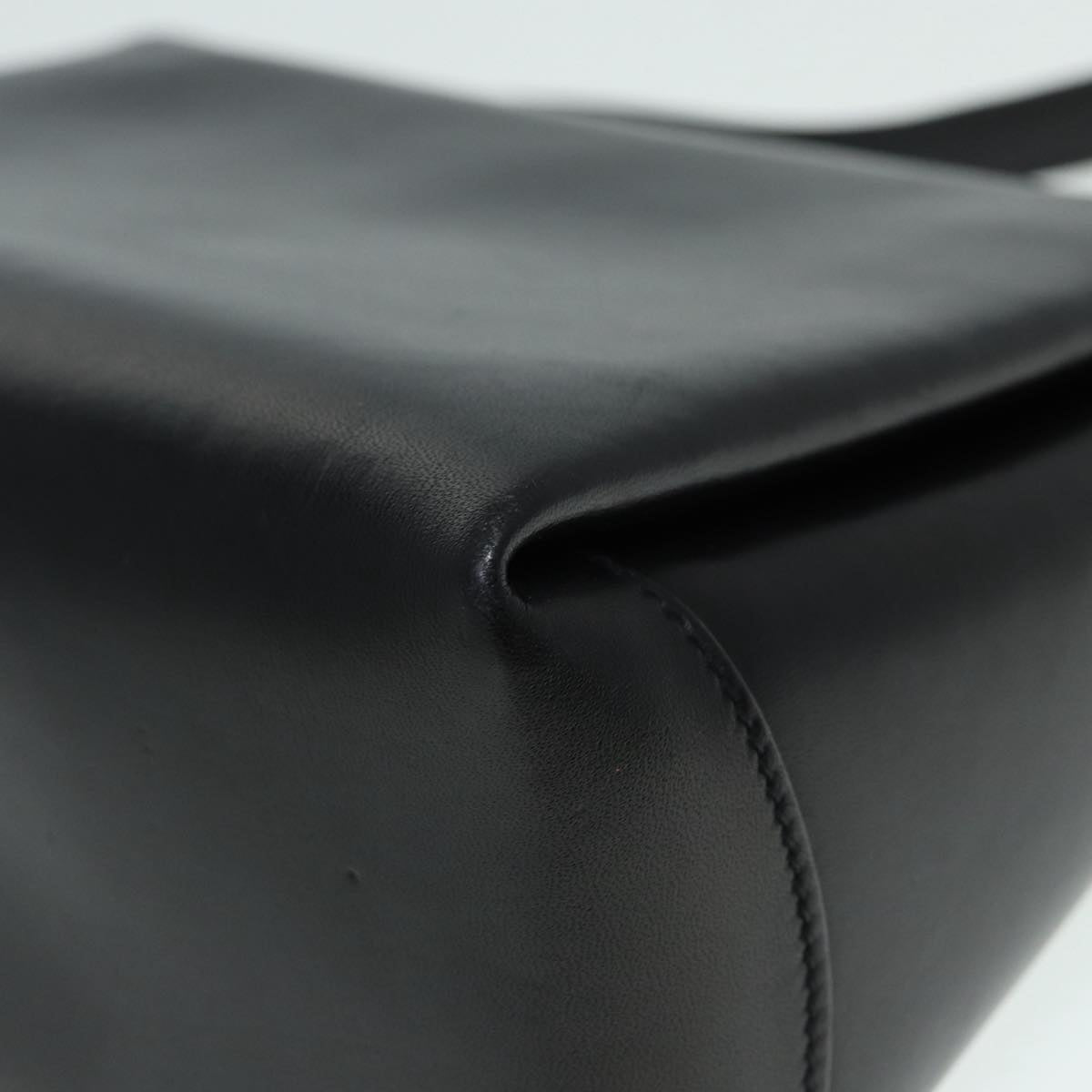 GUCCI Hand Bag Leather Black Gold fm3787