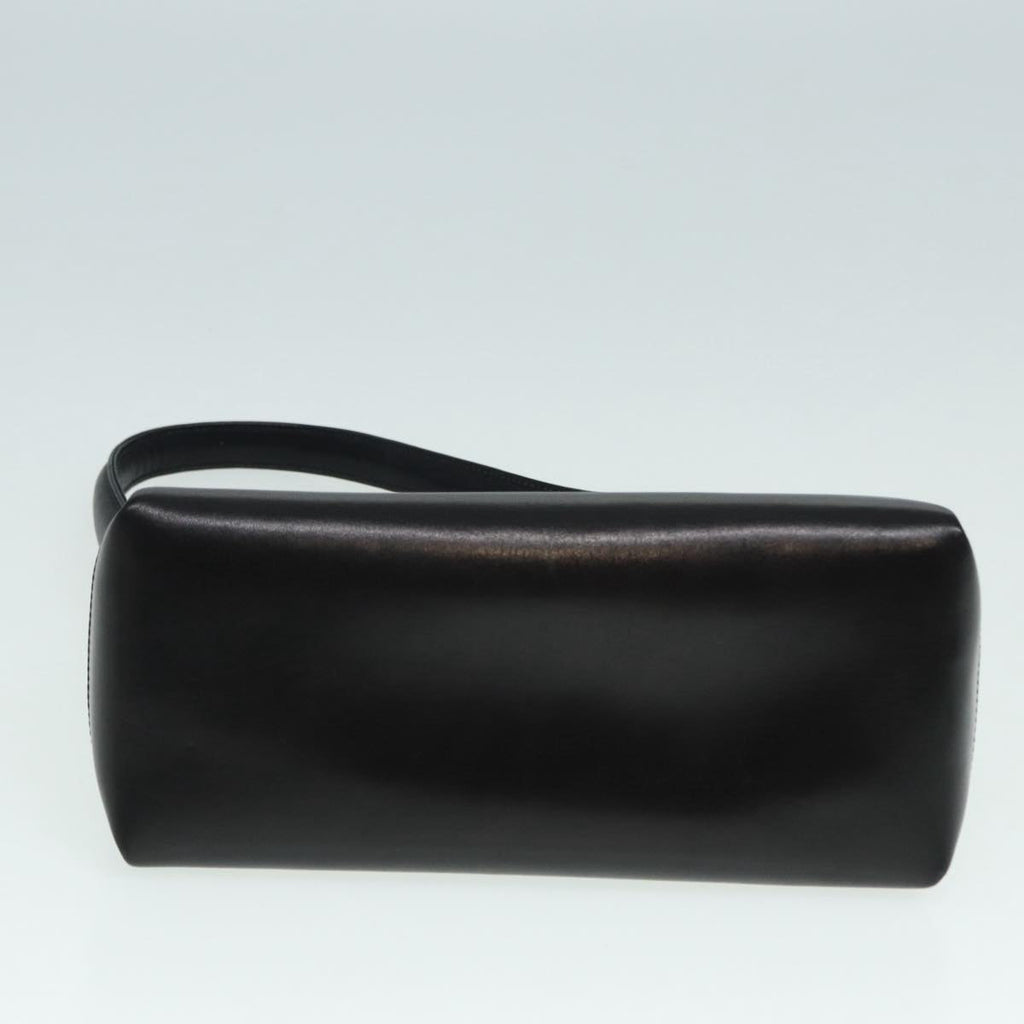 GUCCI Hand Bag Leather Black Gold fm3787