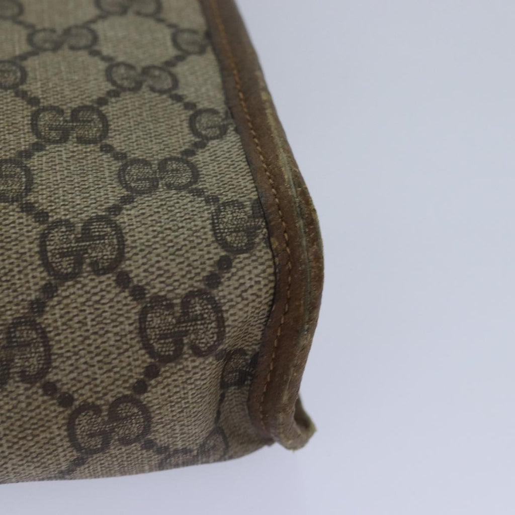 GUCCI GG Supreme Clutch Bag PVC Leather Beige 111 01 037 fm3789
