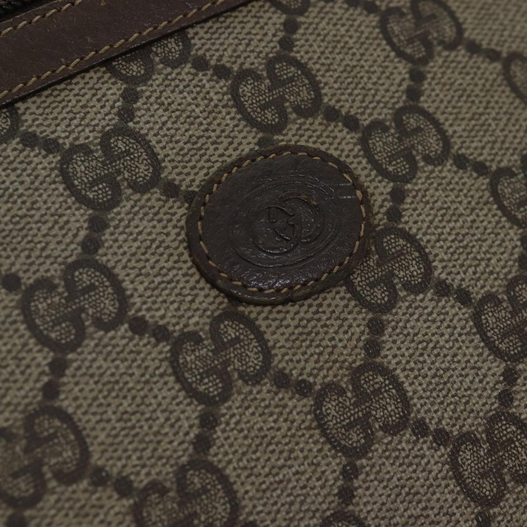 GUCCI GG Supreme Clutch Bag PVC Leather Beige 111 01 037 fm3789