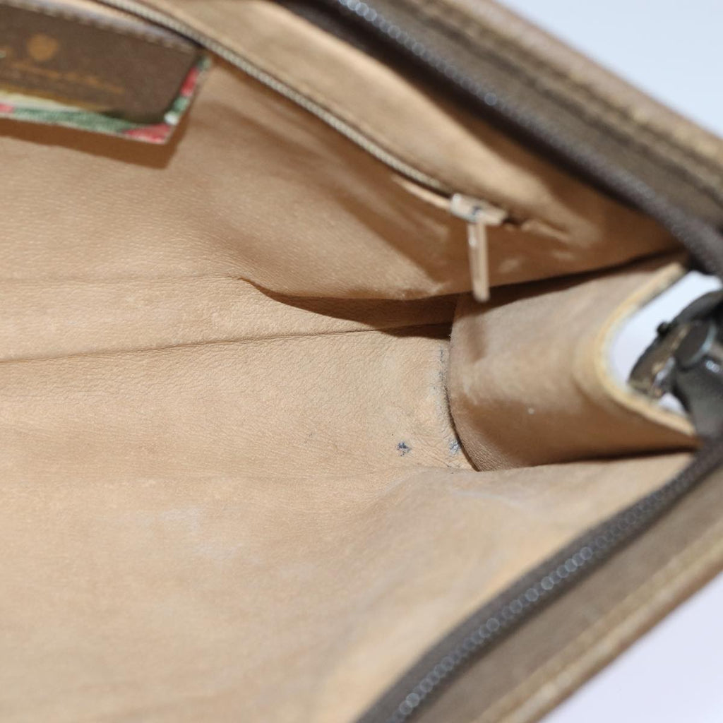 GUCCI GG Supreme Clutch Bag PVC Leather Beige 111 01 037 fm3789