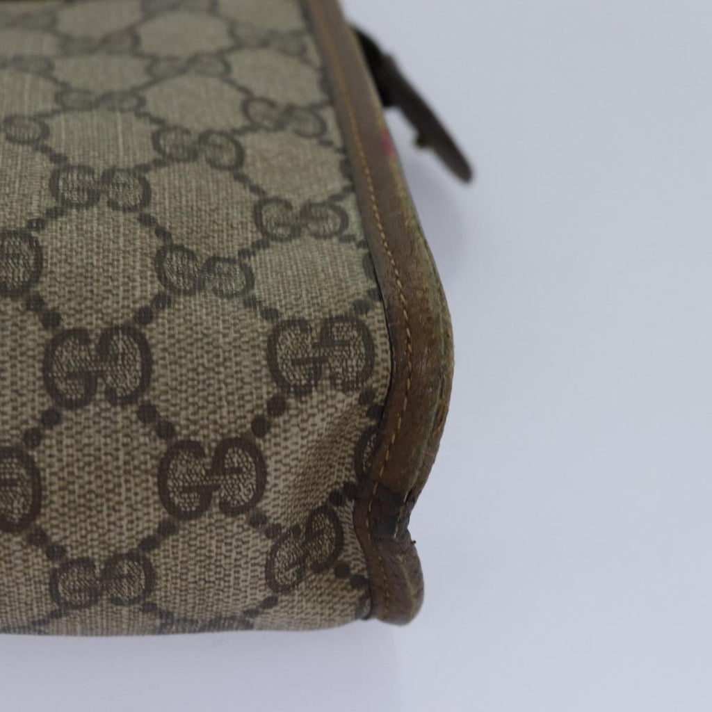 GUCCI GG Supreme Clutch Bag PVC Leather Beige 111 01 037 fm3789