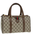 GUCCI GG Supreme Web Sherry Line Boston Bag PVC Beige Gold 39 02 006 fm3791