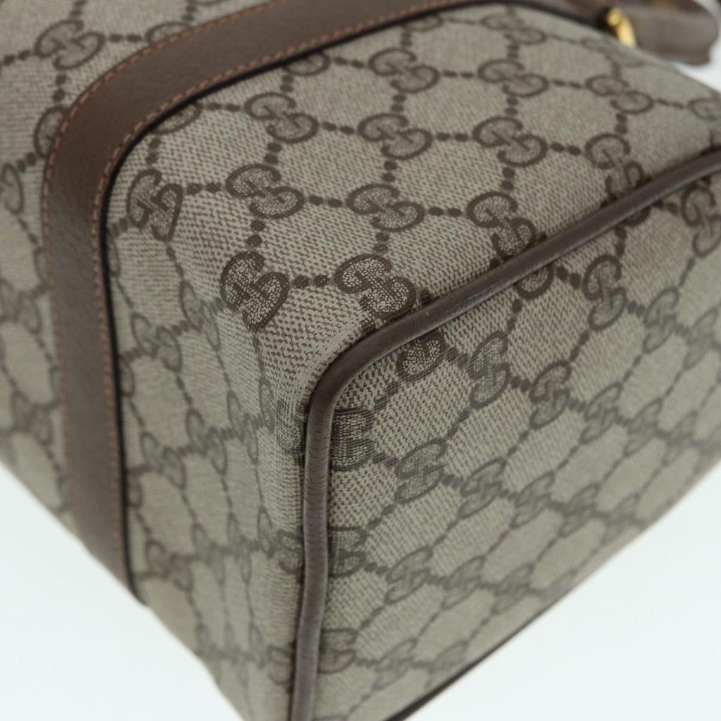 GUCCI GG Supreme Web Sherry Line Boston Bag PVC Beige Gold 39 02 006 fm3791
