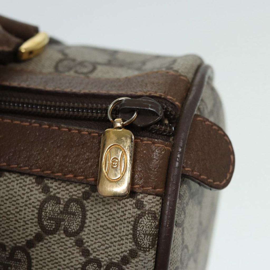 GUCCI GG Supreme Web Sherry Line Boston Bag PVC Beige Gold 39 02 006 fm3791