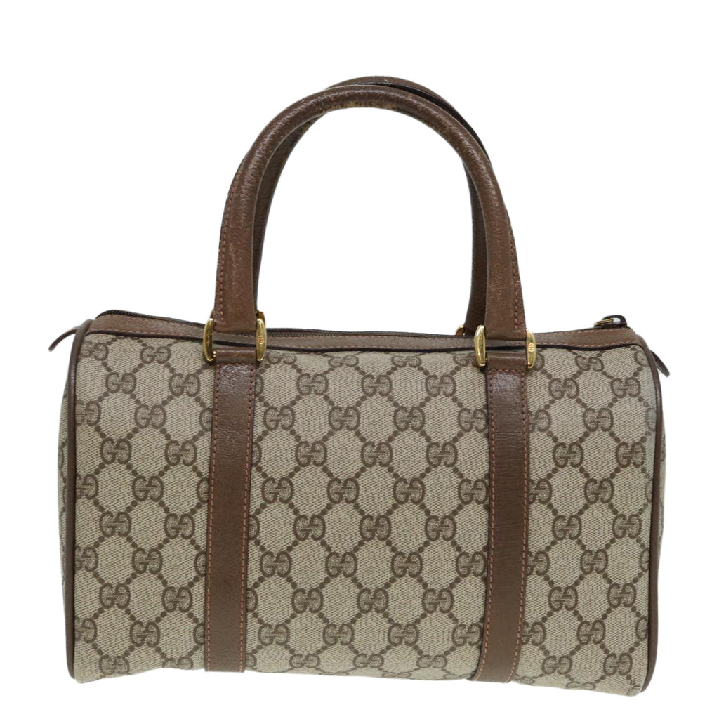 GUCCI GG Supreme Web Sherry Line Boston Bag PVC Beige Gold 39 02 006 fm3791