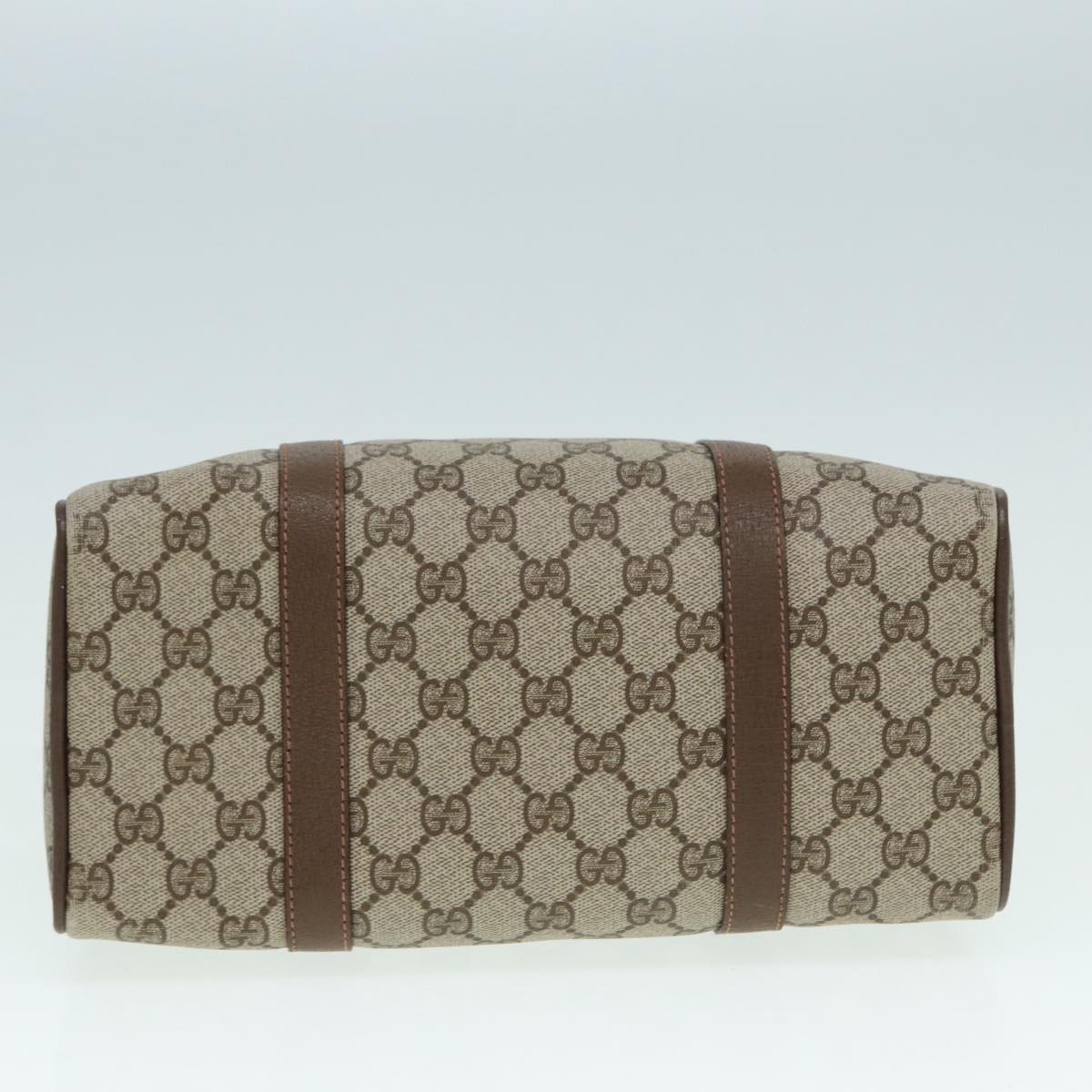GUCCI GG Supreme Web Sherry Line Boston Bag PVC Beige Gold 39 02 006 fm3791