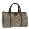 GUCCI GG Supreme Web Sherry Line Boston Bag PVC Beige Gold 40 02 007 fm3792