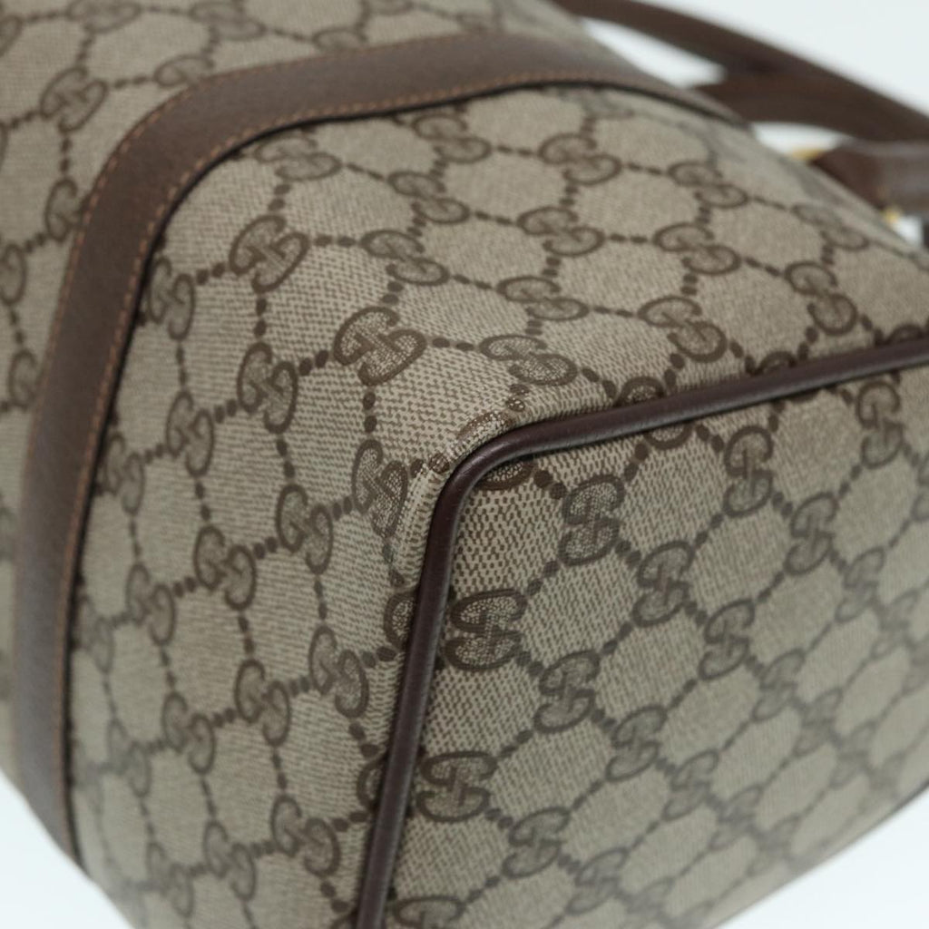 GUCCI GG Supreme Web Sherry Line Boston Bag PVC Beige Gold 40 02 007 fm3792