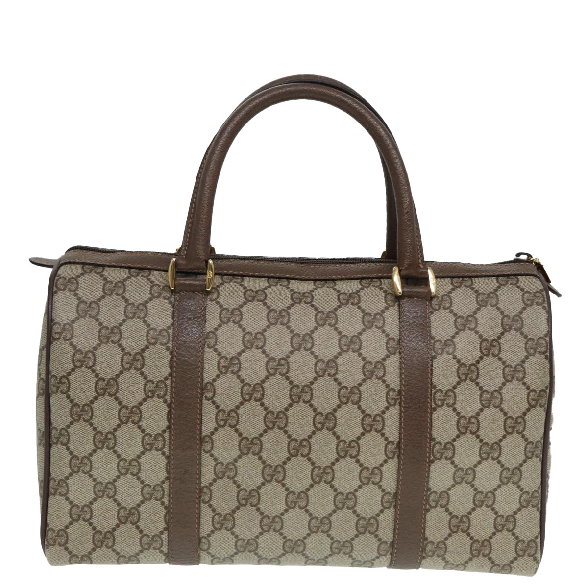 GUCCI GG Supreme Web Sherry Line Boston Bag PVC Beige Gold 40 02 007 fm3792