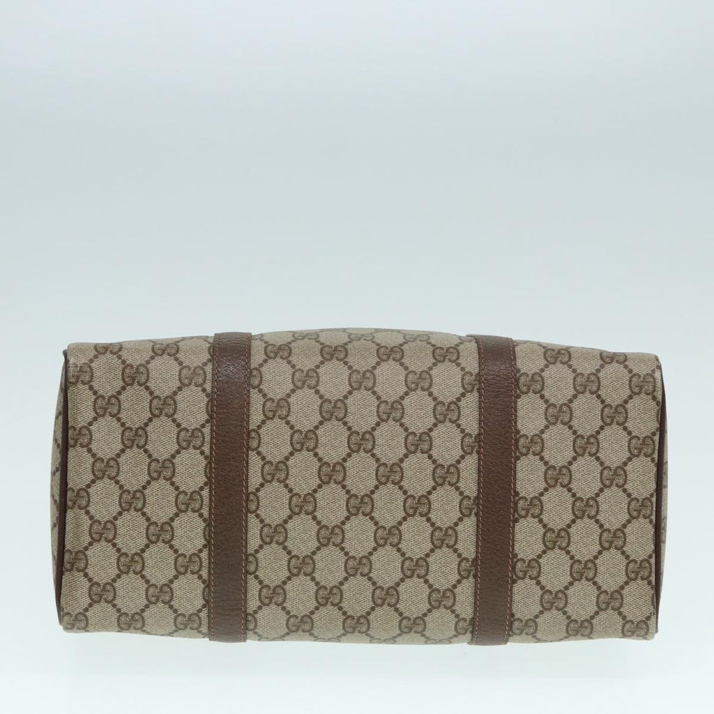 GUCCI GG Supreme Web Sherry Line Boston Bag PVC Beige Gold 40 02 007 fm3792