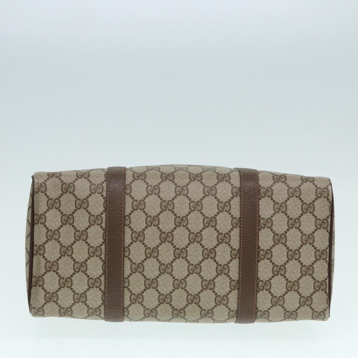 GUCCI GG Supreme Web Sherry Line Boston Bag PVC Beige Gold 40 02 007 fm3792