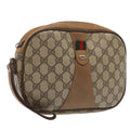 GUCCI GG Supreme Web Sherry Line Clutch Bag PVC Beige Red 89 01 034 fm3793