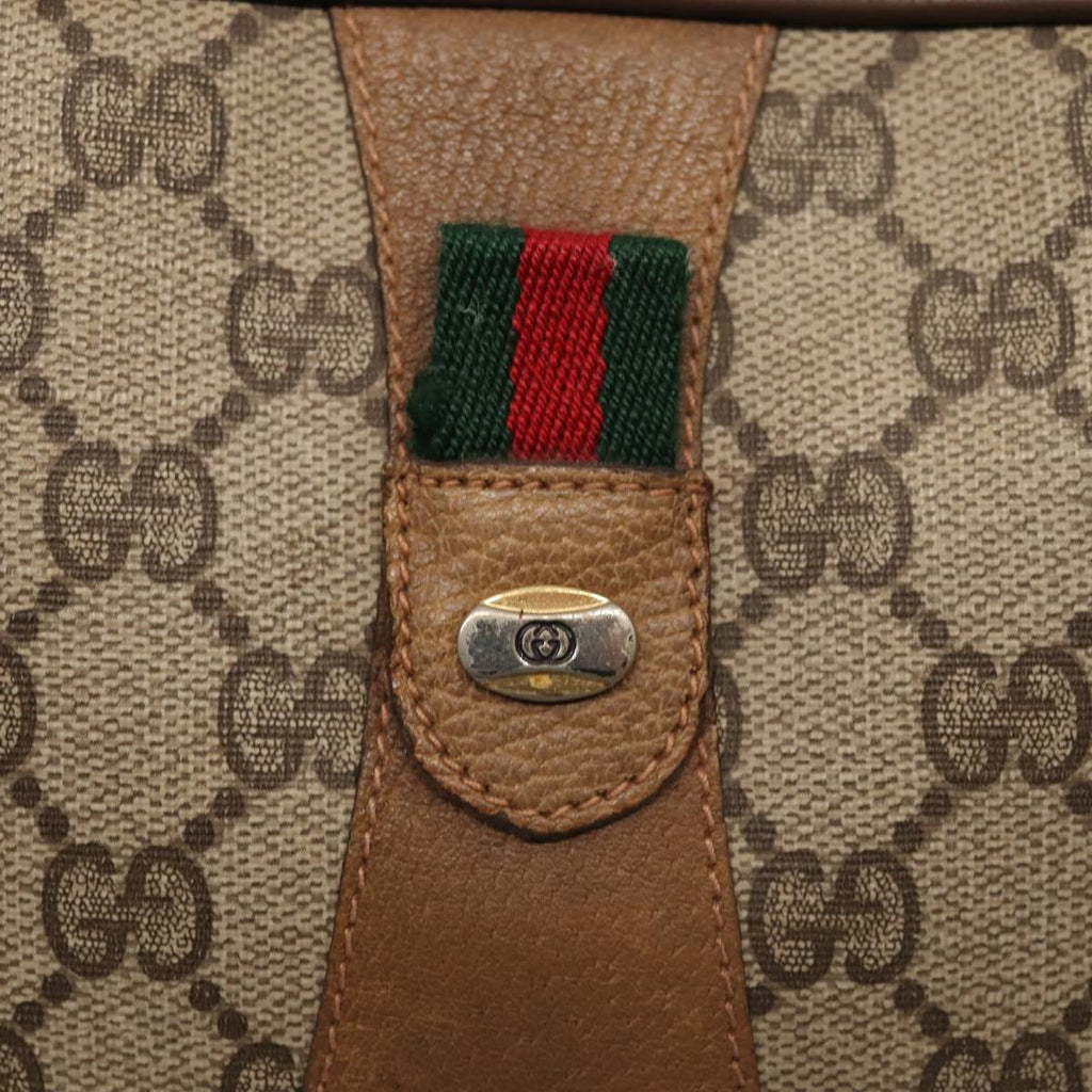 GUCCI GG Supreme Web Sherry Line Clutch Bag PVC Beige Red 89 01 034 fm3793