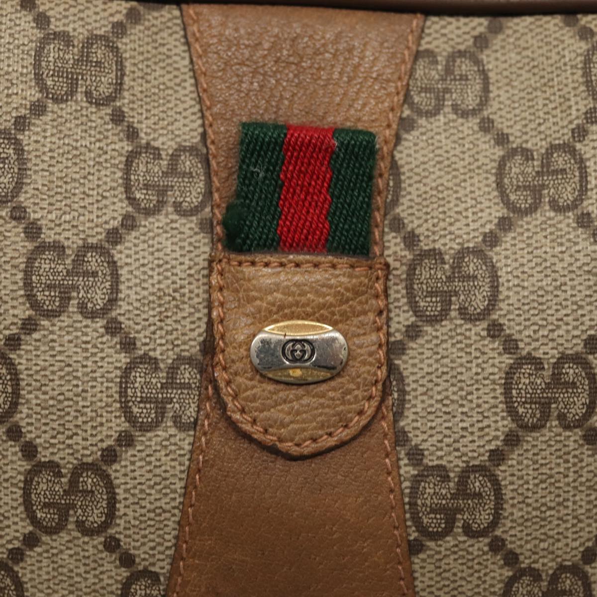 GUCCI GG Supreme Web Sherry Line Clutch Bag PVC Beige Red 89 01 034 fm3793