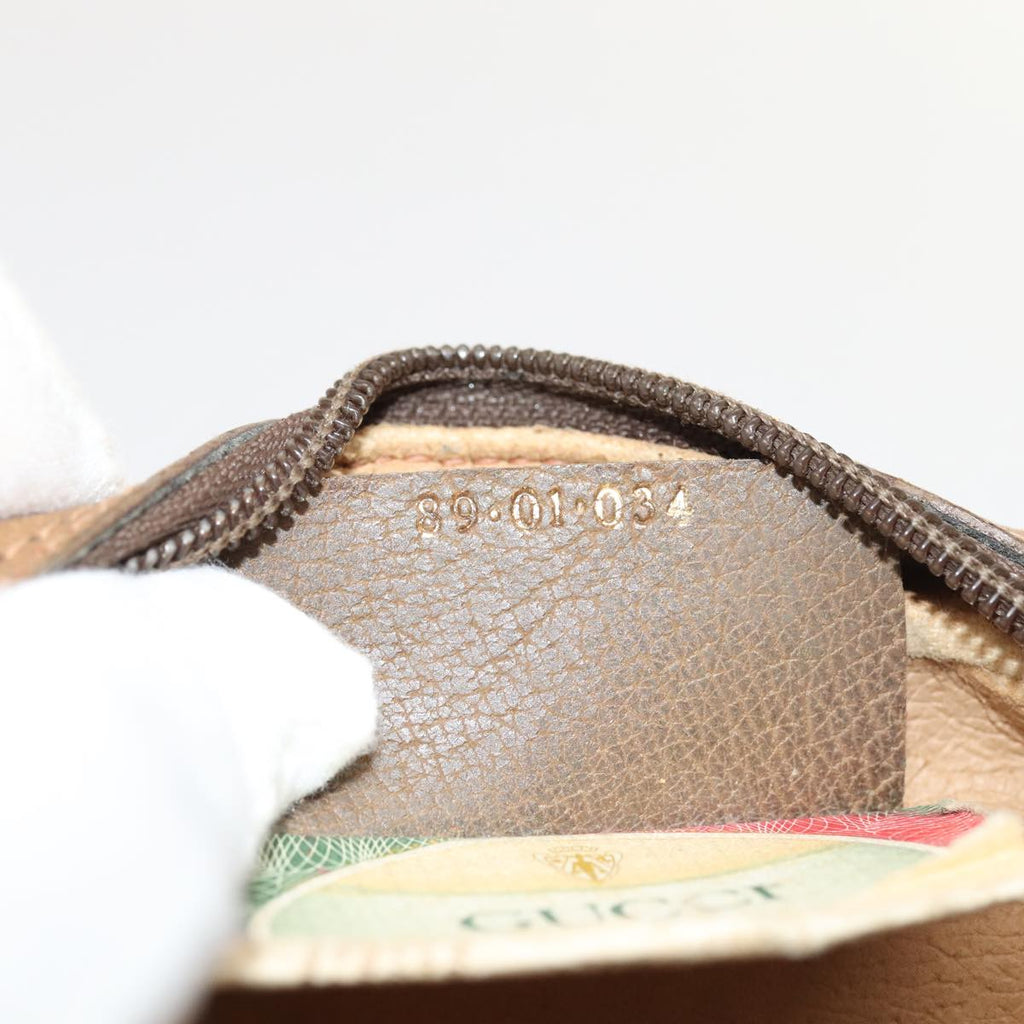GUCCI GG Supreme Web Sherry Line Clutch Bag PVC Beige Red 89 01 034 fm3793