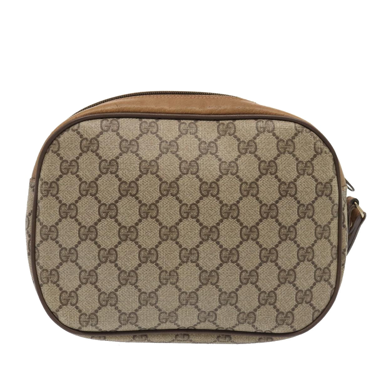 GUCCI GG Supreme Web Sherry Line Clutch Bag PVC Beige Red 89 01 034 fm3793