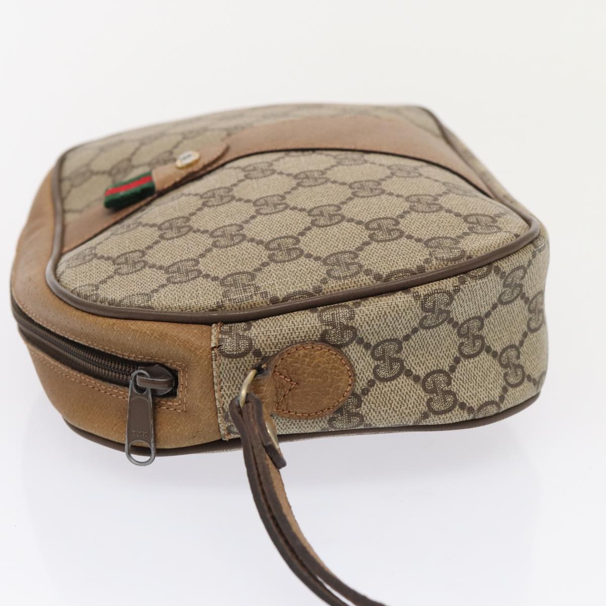 GUCCI GG Supreme Web Sherry Line Clutch Bag PVC Beige Red 89 01 034 fm3793