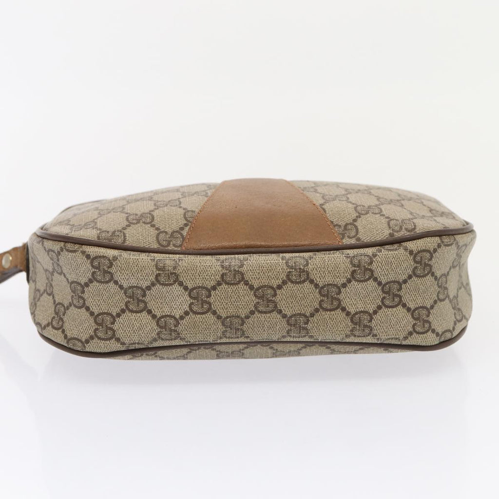 GUCCI GG Supreme Web Sherry Line Clutch Bag PVC Beige Red 89 01 034 fm3793