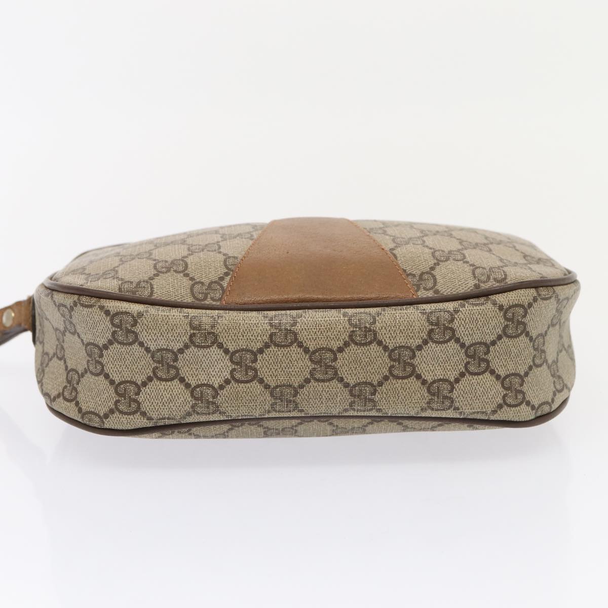 GUCCI GG Supreme Web Sherry Line Clutch Bag PVC Beige Red 89 01 034 fm3793