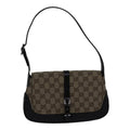 GUCCI Jackie GG Canvas Shoulder Bag Beige Silver 001 3824 fm3794
