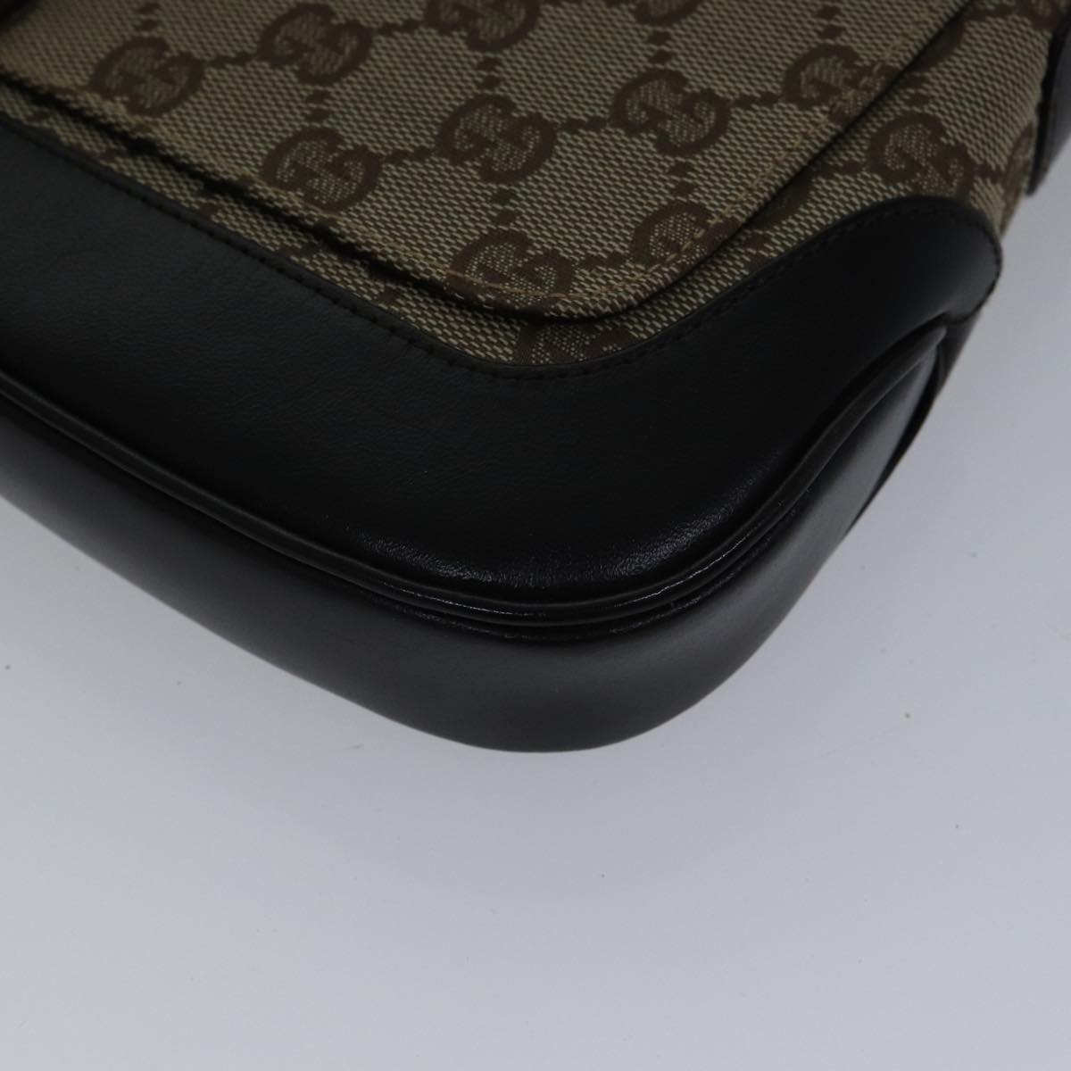 GUCCI Jackie GG Canvas Shoulder Bag Beige Silver 001 3824 fm3794