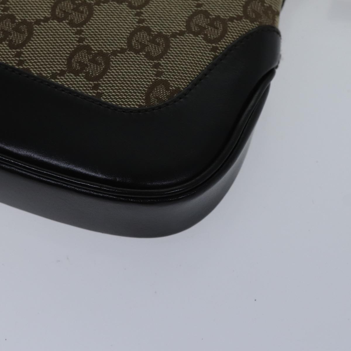 GUCCI Jackie GG Canvas Shoulder Bag Beige Silver 001 3824 fm3794