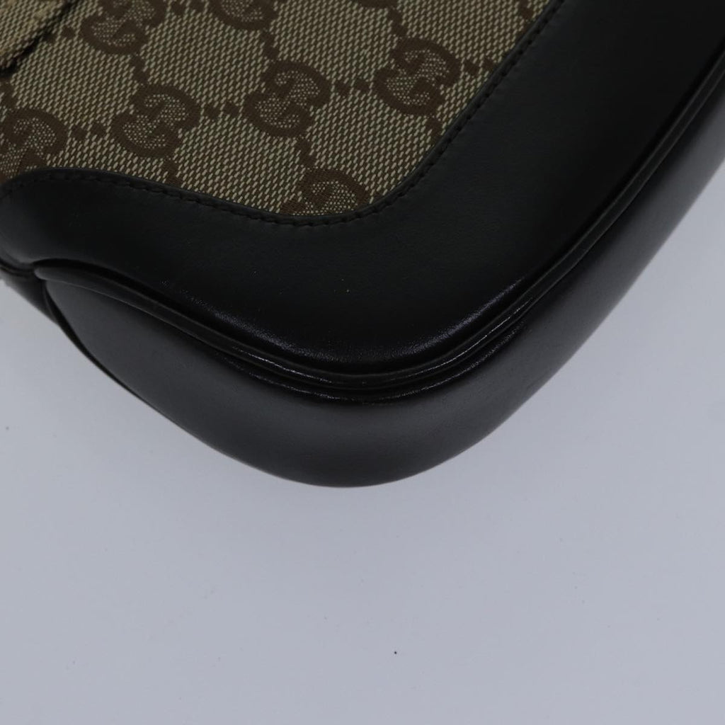 GUCCI Jackie GG Canvas Shoulder Bag Beige Silver 001 3824 fm3794