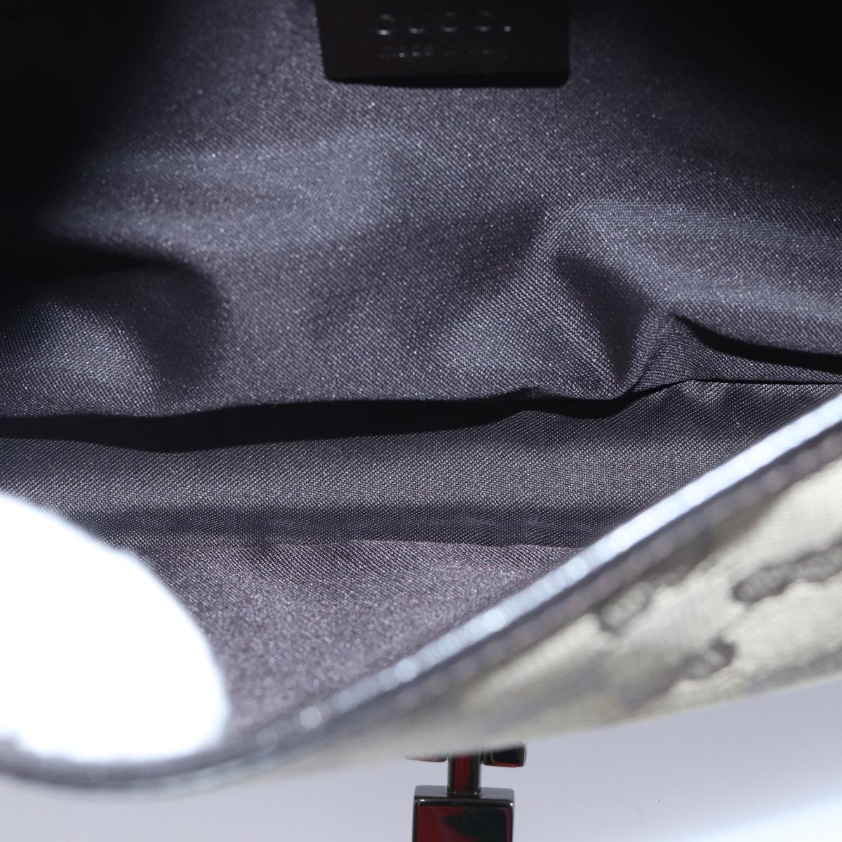 GUCCI Jackie GG Canvas Shoulder Bag Beige Silver 001 3824 fm3794